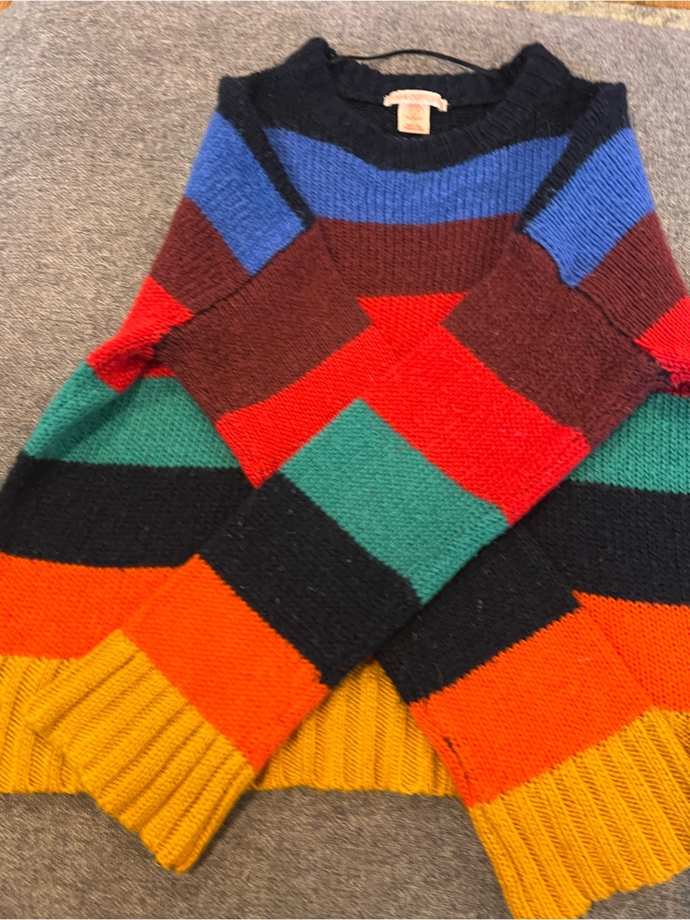 Multicolor Chevron Knit Sweater - Bold Stripe Design